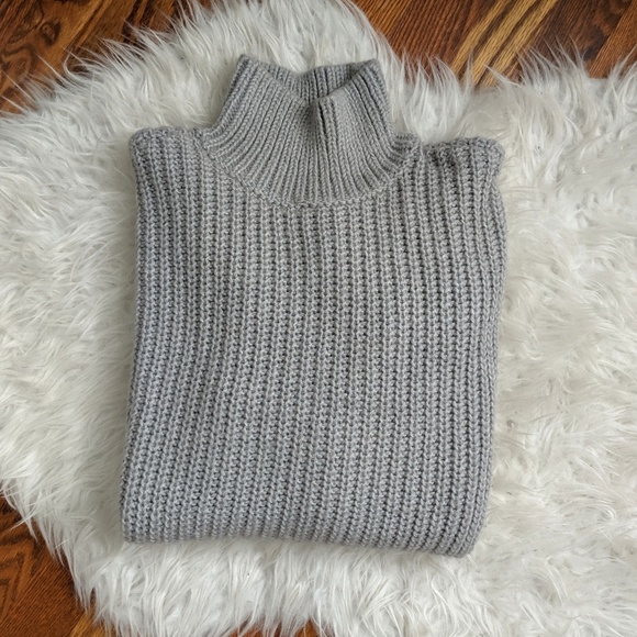 Ann Taylor Sweaters - Ann Taylor Gray High Neck Knit Sweater